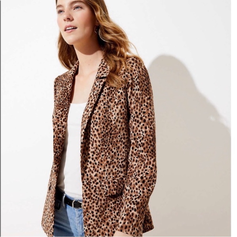 ANN TAYLOR LOFT leopard print blazer